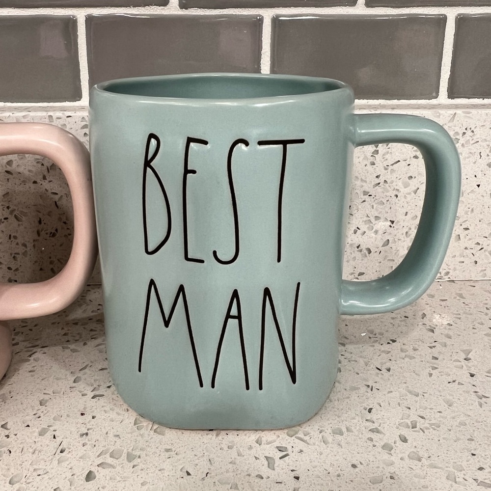 Rae Dunn Best Man Mug - Sage Green with Black Lettering
